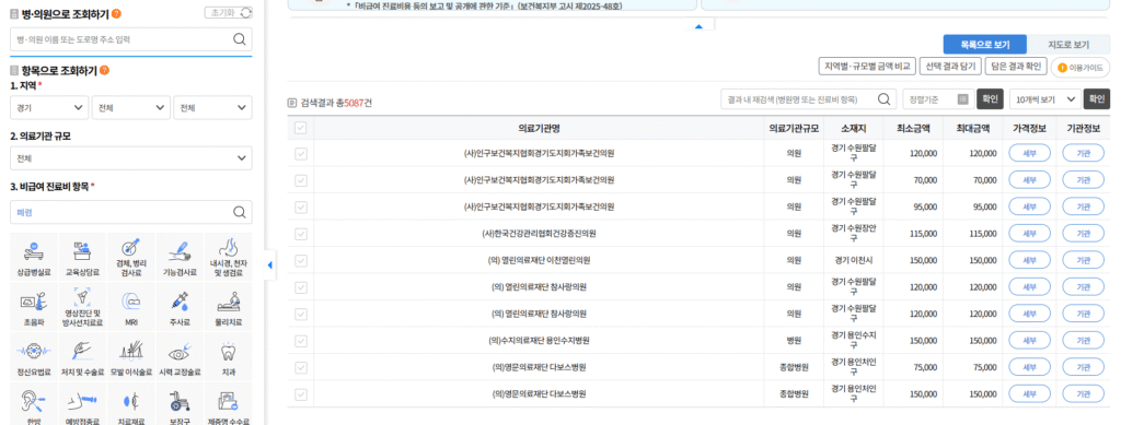 폐렴구균 예방접종 가격 비교