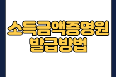 소득금액증명원 발급방법 인터넷으로 간편하게 가능